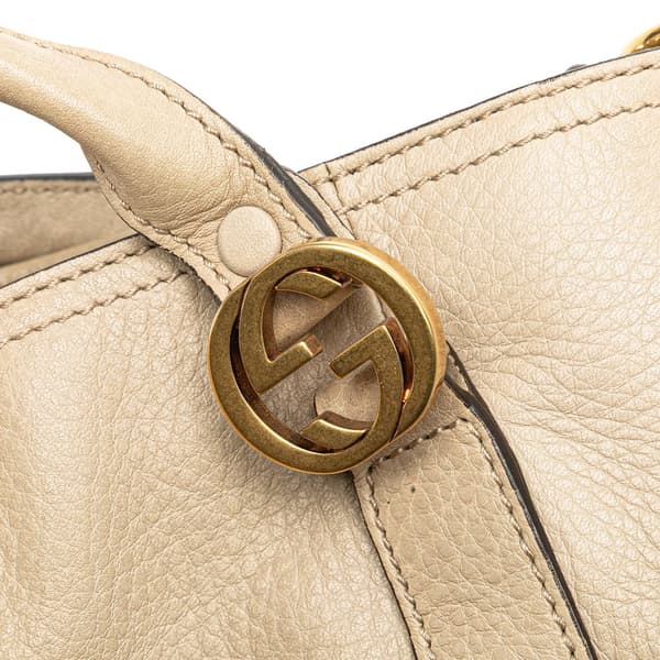 Pre-owned Gucci Medium Leather Miss GG Satchel Brown