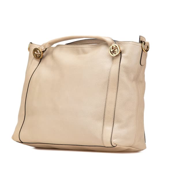 Pre-owned Gucci Medium Leather Miss GG Satchel Brown