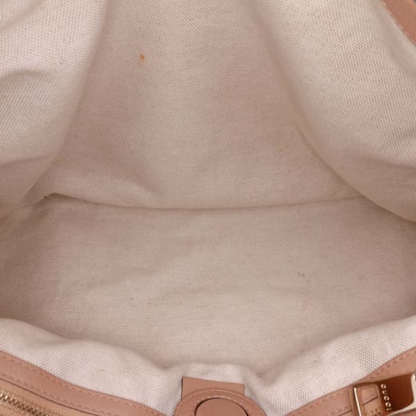 Pre-owned Gucci Large Calfskin Bamboo Shopper Satchel Brown