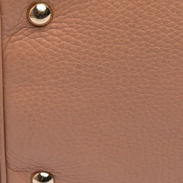 Pre-owned Gucci Large Calfskin Bamboo Shopper Satchel Brown