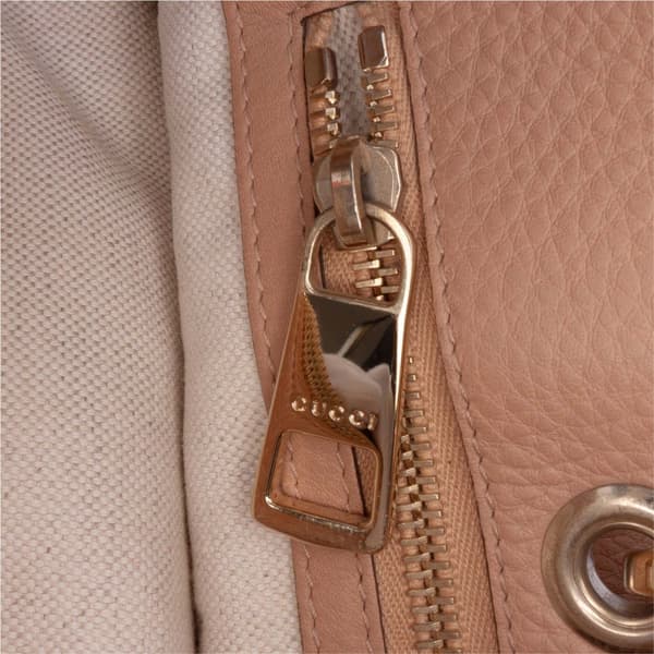 Pre-owned Gucci Large Calfskin Bamboo Shopper Satchel Brown