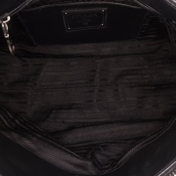 Pre-owned Prada Soft Calfskin Double Zip Satchel Black
