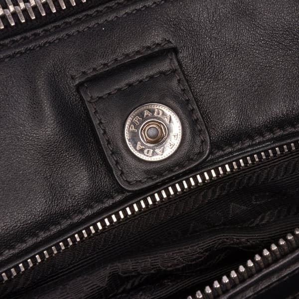 Pre-owned Prada Soft Calfskin Double Zip Satchel Black