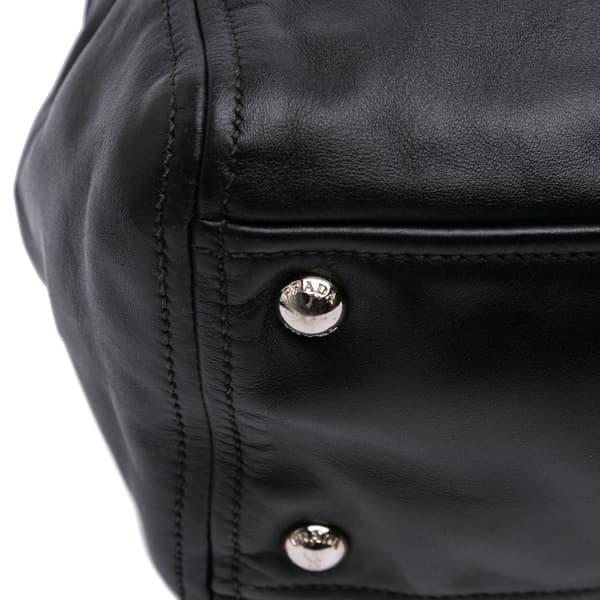 Pre-owned Prada Soft Calfskin Double Zip Satchel Black