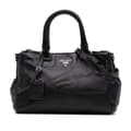 Miniatyrbillede 1 af 10: Pre-owned Prada Soft Calfskin Double Zip Satchel Black