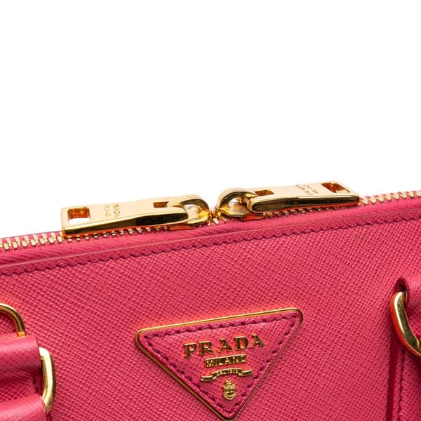 Pre-owned Prada Medium Saffiano Lux Promenade Satchel Pink
