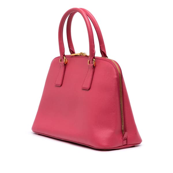 Pre-owned Prada Medium Saffiano Lux Promenade Satchel Pink