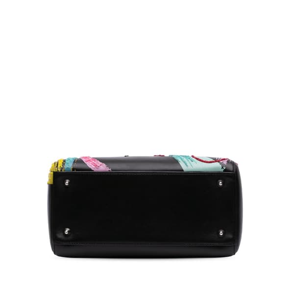 Pre-owned Dior Medium Calfskin Sequin Art Lady Dior Black