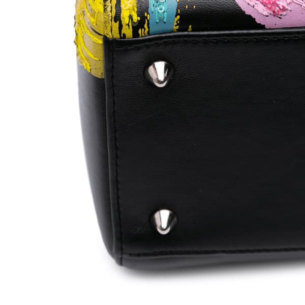 Pre-owned Dior Medium Calfskin Sequin Art Lady Dior Black