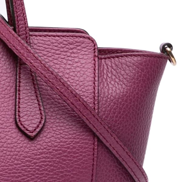 Pre-owned Gucci Mini Leather Swing Satchel Purple