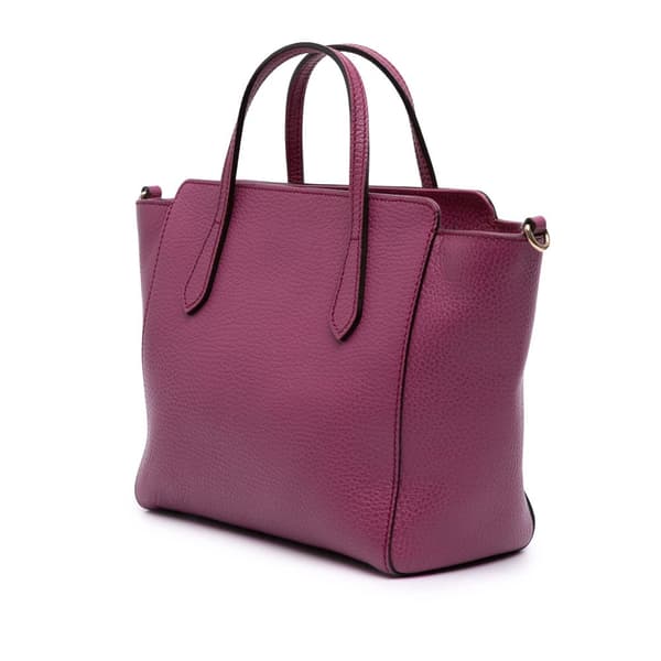 Pre-owned Gucci Mini Leather Swing Satchel Purple