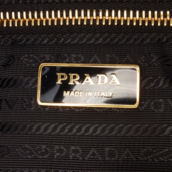 Pre-owned Prada Large Shiny Calfskin Bonnie Satchel Black