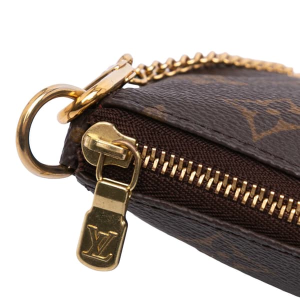 Pre-owned Louis Vuitton Monogram Mini Pochette Accessoires Brown