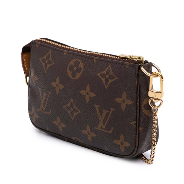 Pre-owned Louis Vuitton Monogram Mini Pochette Accessoires Brown