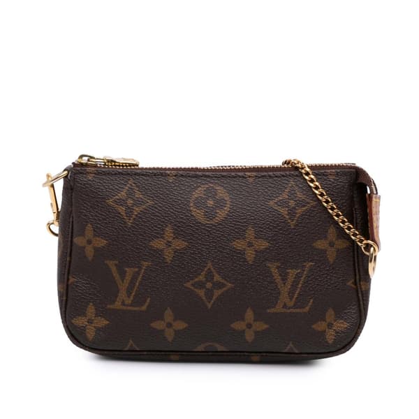 Pre-owned Louis Vuitton Monogram Mini Pochette Accessoires Brown