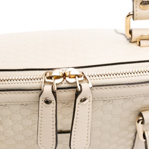 Pre-owned Gucci Medium Microguccissima Dome Satchel White
