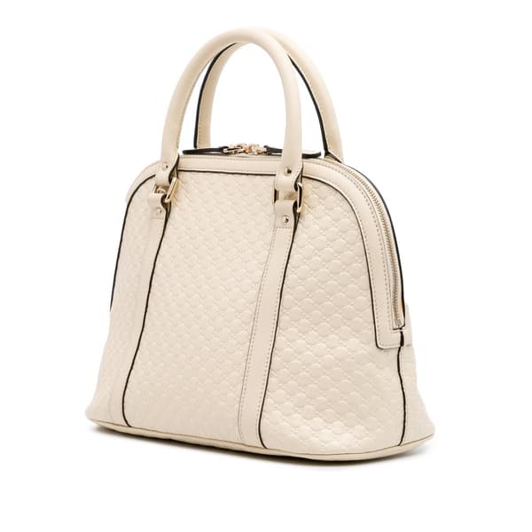 Pre-owned Gucci Medium Microguccissima Dome Satchel White