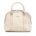 Miniatyrbild 1 av 10: Pre-owned Gucci Medium Microguccissima Dome Satchel White