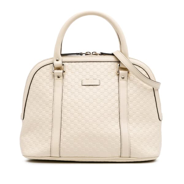 Pre-owned Gucci Medium Microguccissima Dome Satchel White