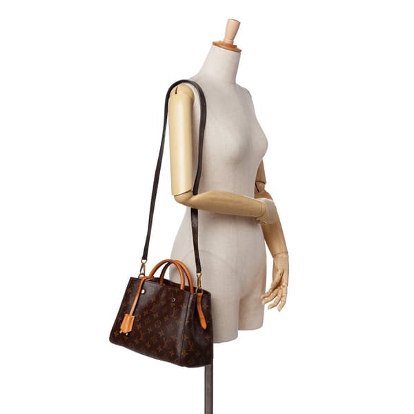 Pre-owned Louis Vuitton Monogram Montaigne MM Brown