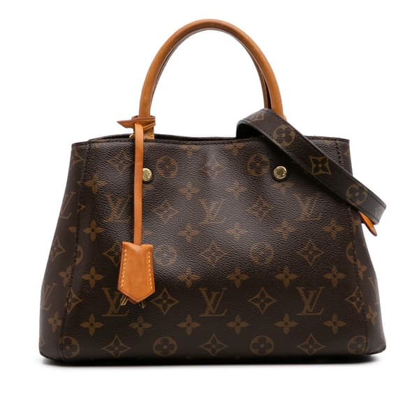 Pre-owned Louis Vuitton Monogram Montaigne MM Brown
