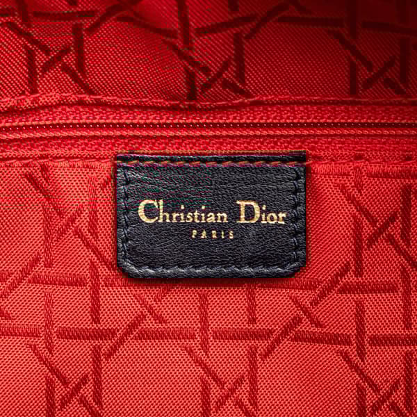 Pre-owned Dior Large Suede Cannage Lady Dior Blue