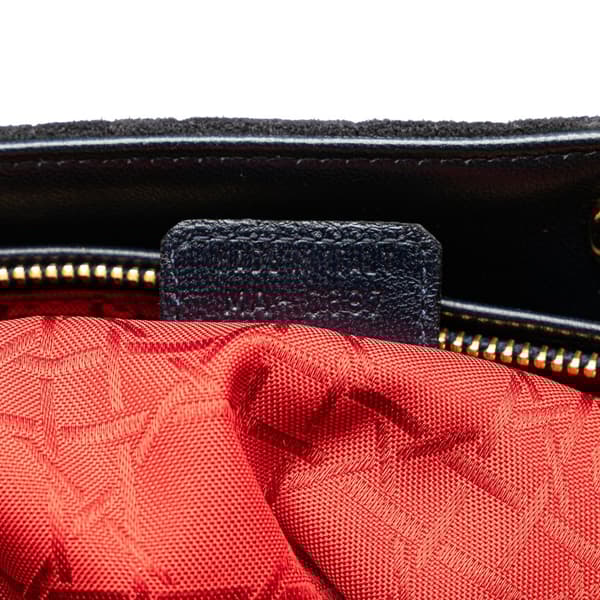 Pre-owned Dior Large Suede Cannage Lady Dior Blue