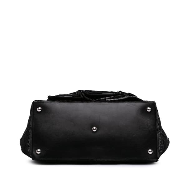 Pre-owned Valentino Sequin Petale Tote Black
