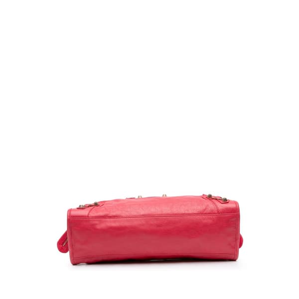 Pre-owned Balenciaga Lambskin Motocross City Giant 12 Satchel Red