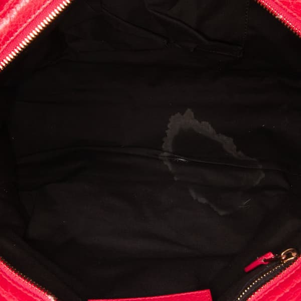 Pre-owned Balenciaga Lambskin Motocross City Giant 12 Satchel Red
