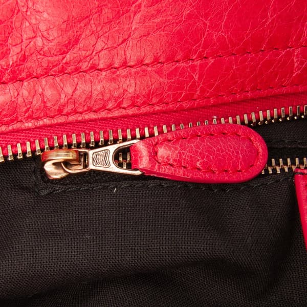 Pre-owned Balenciaga Lambskin Motocross City Giant 12 Satchel Red