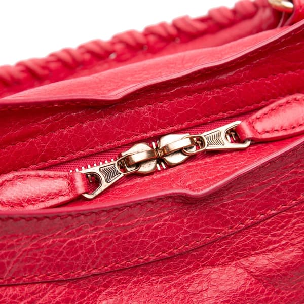 Pre-owned Balenciaga Lambskin Motocross City Giant 12 Satchel Red