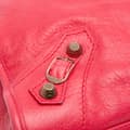 Miniatyrbild 9 av 10: Pre-owned Balenciaga Lambskin Motocross City Giant 12 Satchel Red