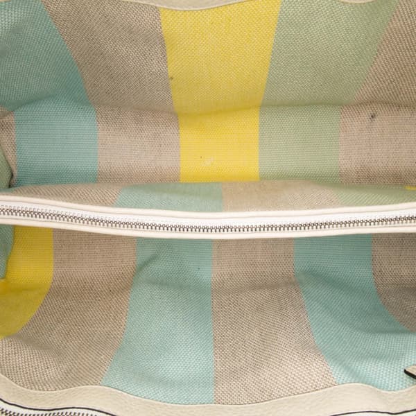 Pre-owned Gucci Medium Calfskin Bamboo Daily Shopper Satchel White