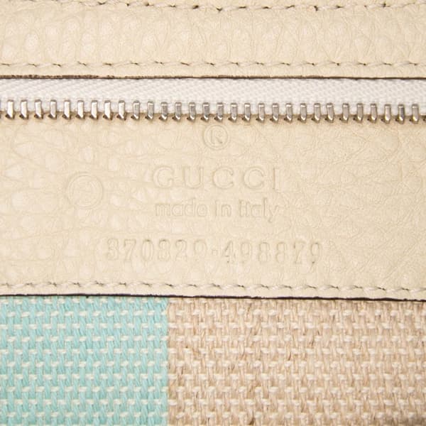Pre-owned Gucci Medium Calfskin Bamboo Daily Shopper Satchel White