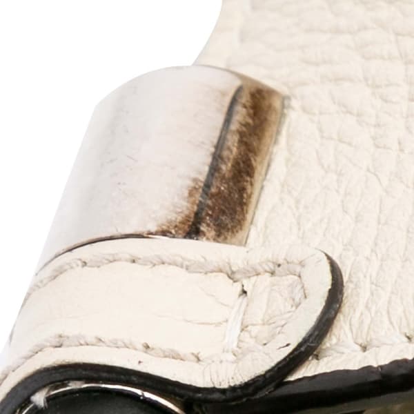 Pre-owned Gucci Medium Calfskin Bamboo Daily Shopper Satchel White