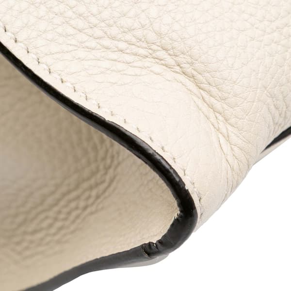 Pre-owned Gucci Medium Calfskin Bamboo Daily Shopper Satchel White