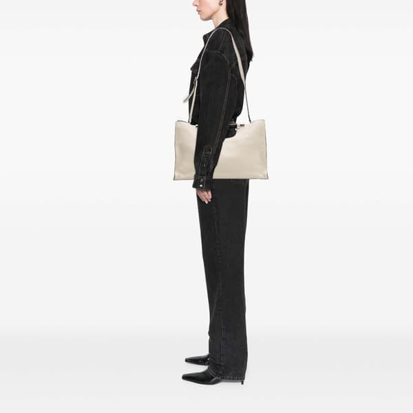 Pre-owned Gucci Medium Calfskin Bamboo Daily Shopper Satchel White