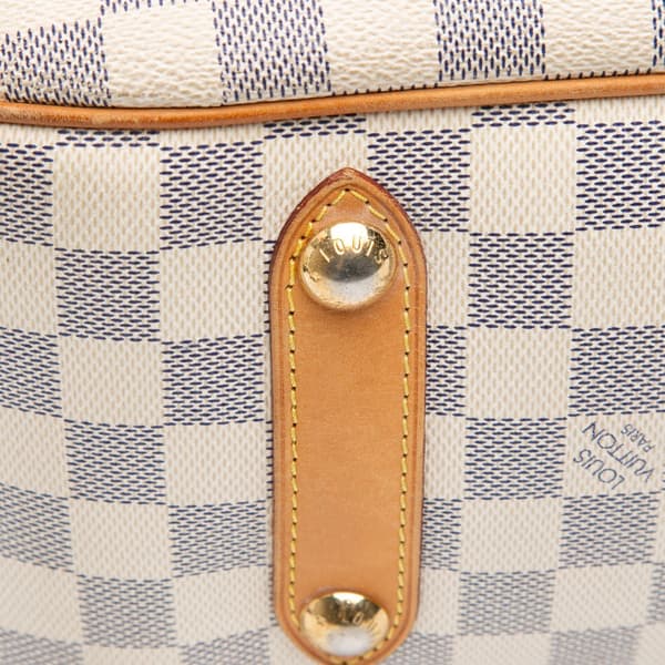 Pre-owned Louis Vuitton Damier Azur Siracusa GM White