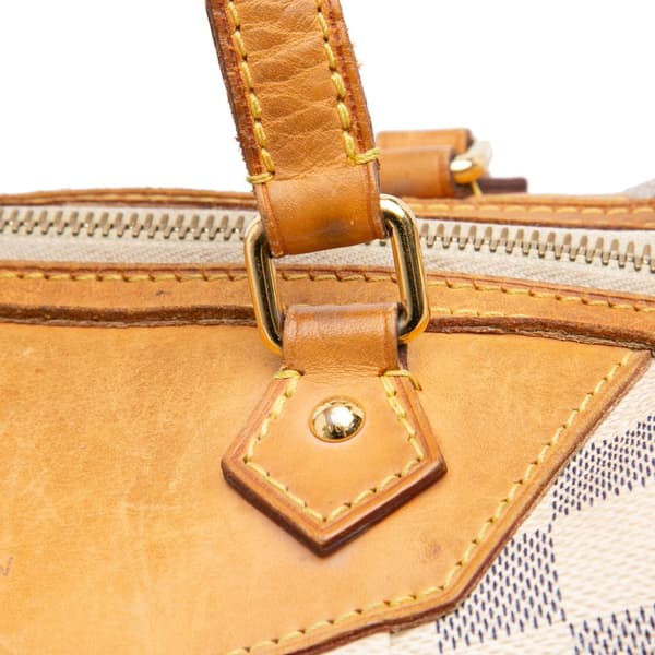Pre-owned Louis Vuitton Damier Azur Siracusa GM White