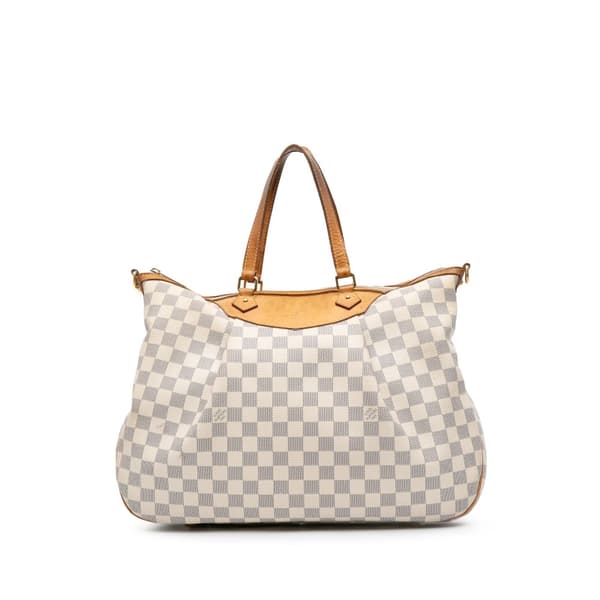 Pre-owned Louis Vuitton Damier Azur Siracusa GM White