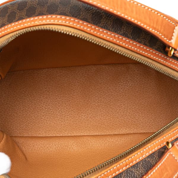 Pre-owned Celine Macadam Coated Canvas Handbag Brown