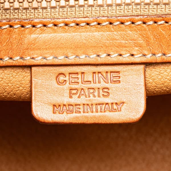 Pre-owned Celine Macadam Coated Canvas Handbag Brown