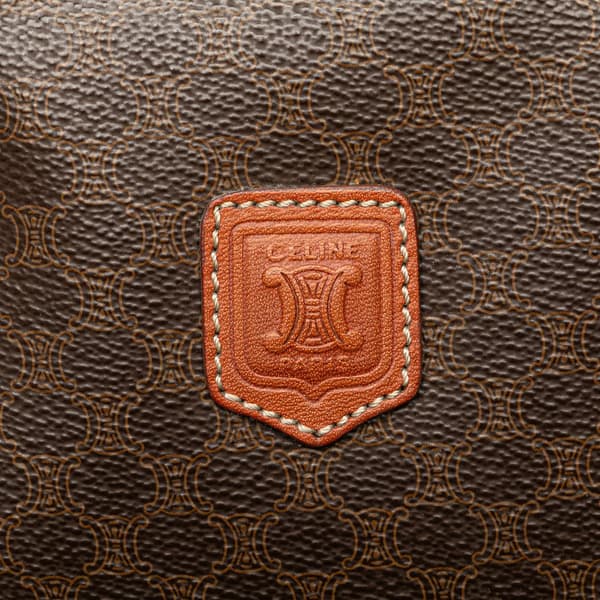 Pre-owned Celine Macadam Coated Canvas Handbag Brown