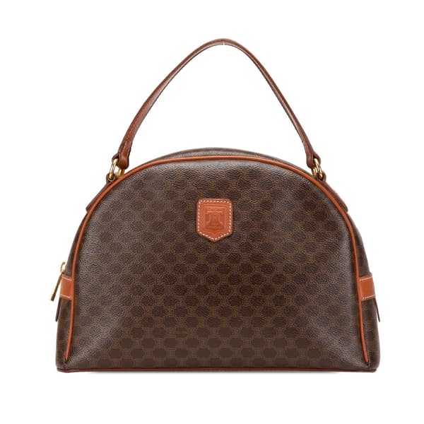Pre-owned Celine Macadam Coated Canvas Handbag Brown