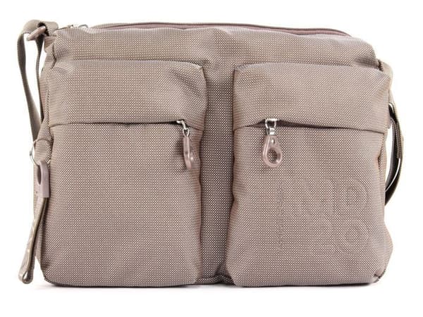 Axelväska - MANDARINA DUCK - MD20 Crossover Zip M - Beige - 29x25x10 cm - Dragkedja
