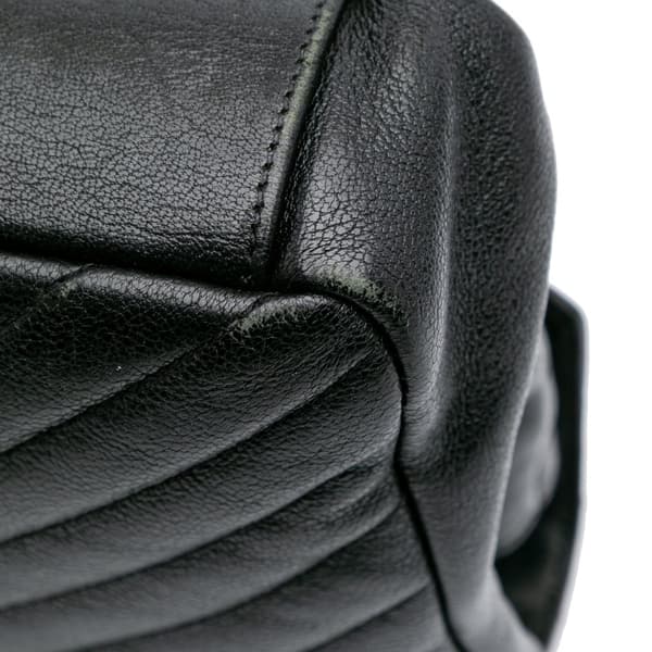 Pre-owned Saint Laurent Medium Monogram Chevron Sheepskin College Bag Black