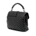 Miniatyrbillede 2 af 10: Pre-owned Saint Laurent Medium Monogram Chevron Sheepskin College Bag Black