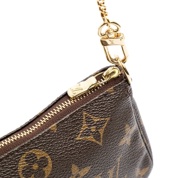 Pre-owned Louis Vuitton Monogram Mini Pochette Accessoires Brown