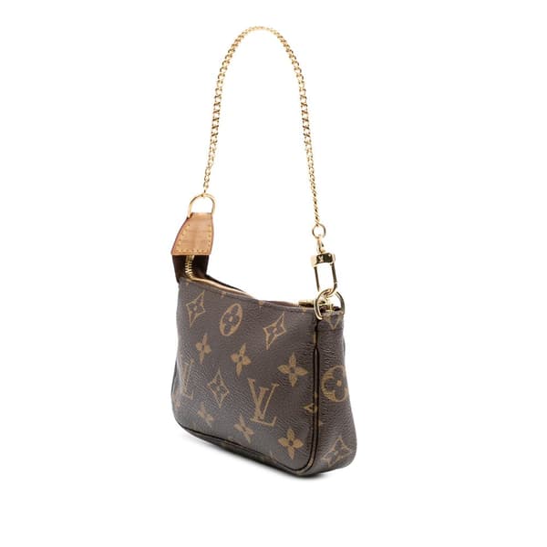 Pre-owned Louis Vuitton Monogram Mini Pochette Accessoires Brown